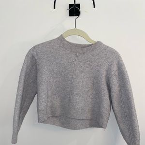 Grey Cropped Wool Sweater | Joie
